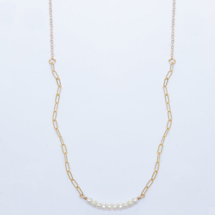 baby pearl bar duo-chain necklace - valentshop.com