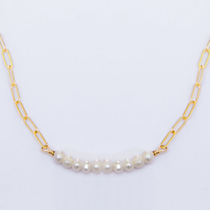baby pearl bar duo-chain necklace - valentshop.com
