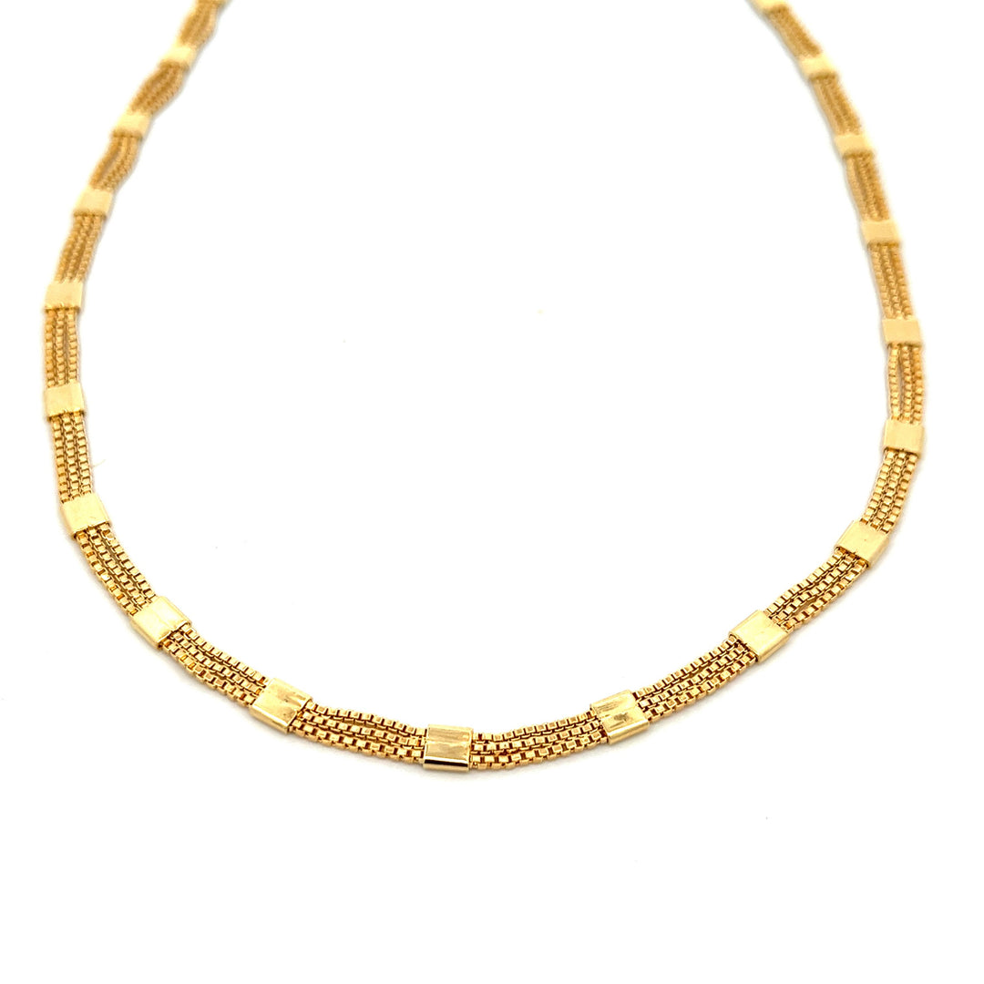 14K-gold-filled triple-strand station necklace - 16" - valentshop.com