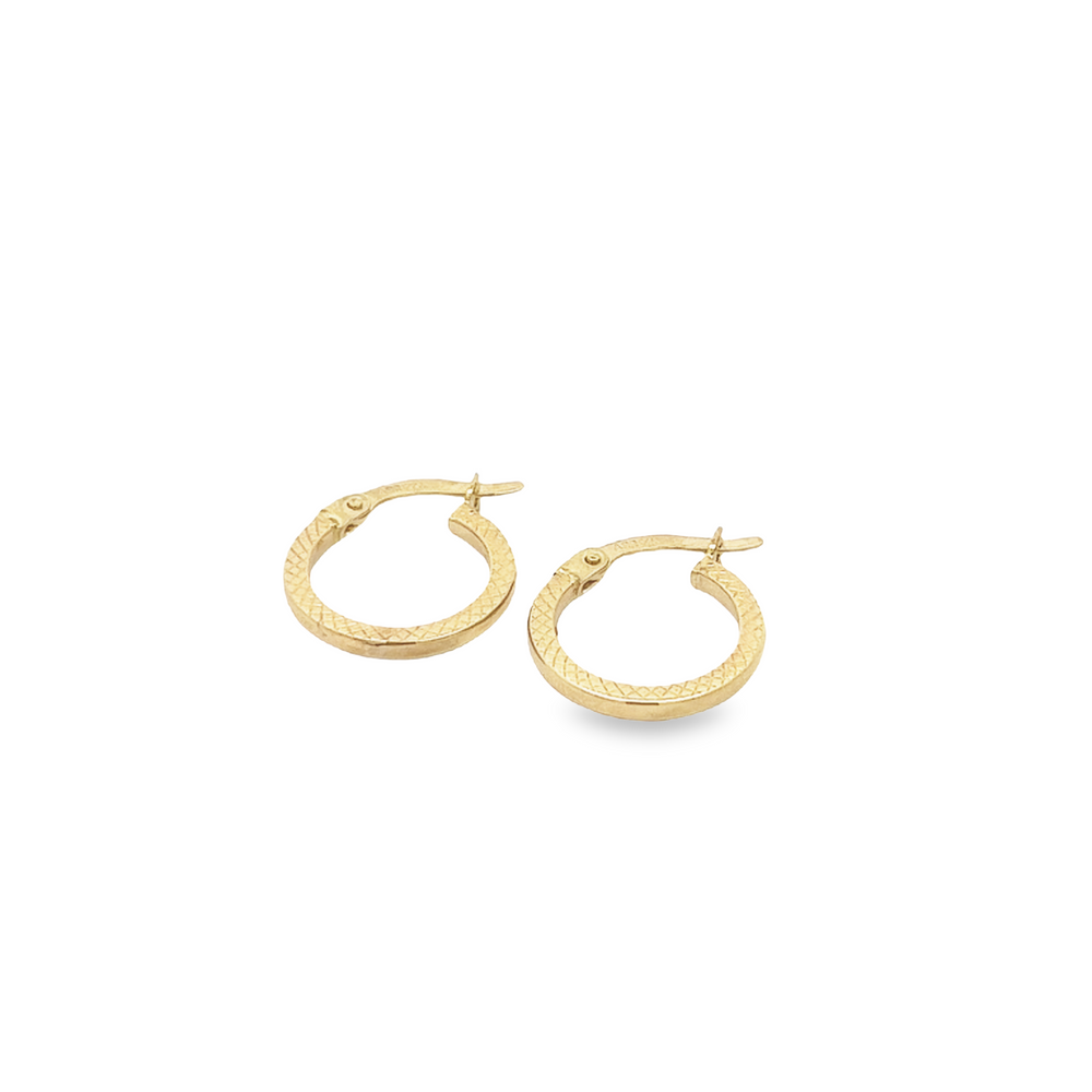 14K solid gold essentials - baby snakeskin hoops - valentshop.com