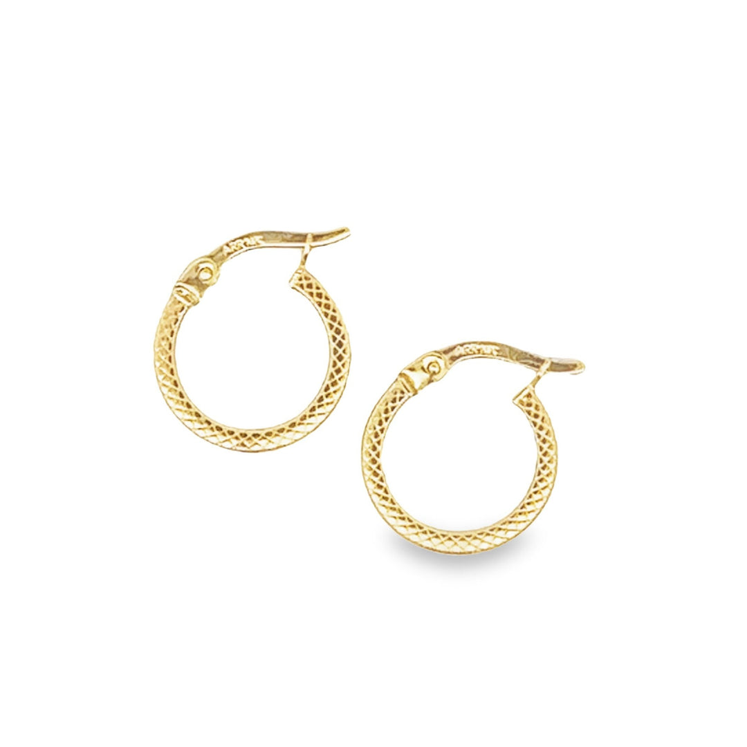 14K solid gold essentials - baby snakeskin hoops - valentshop.com