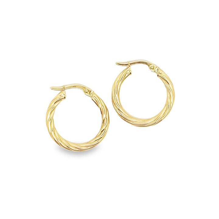 14K solid gold essentials - twisted rope hoops - valentshop.com