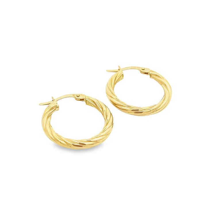 14K solid gold essentials - twisted rope hoops - valentshop.com