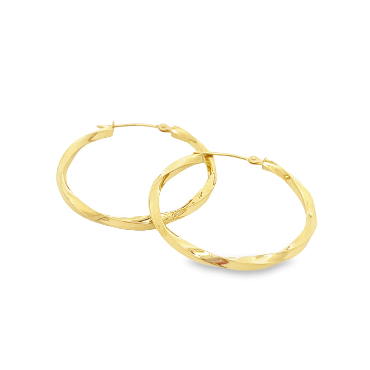 14K solid gold essentials - twisted hoops - valentshop.com