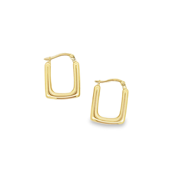 14K solid gold essentials - bold rectangle hoops - valentshop.com