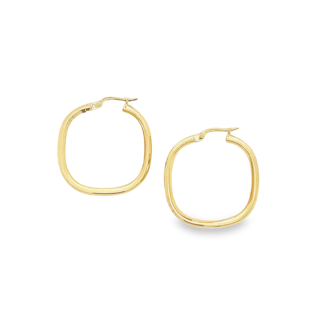 14K solid gold essentials - small knife-edge squared hoops - valentshop.com