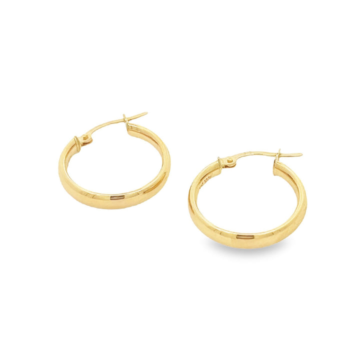 14K solid gold essentials - classic medium hoops - valentshop.com