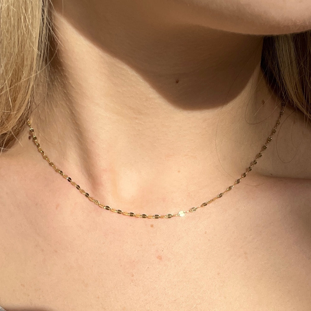 14K solid gold disco chain necklace - valentshop.com