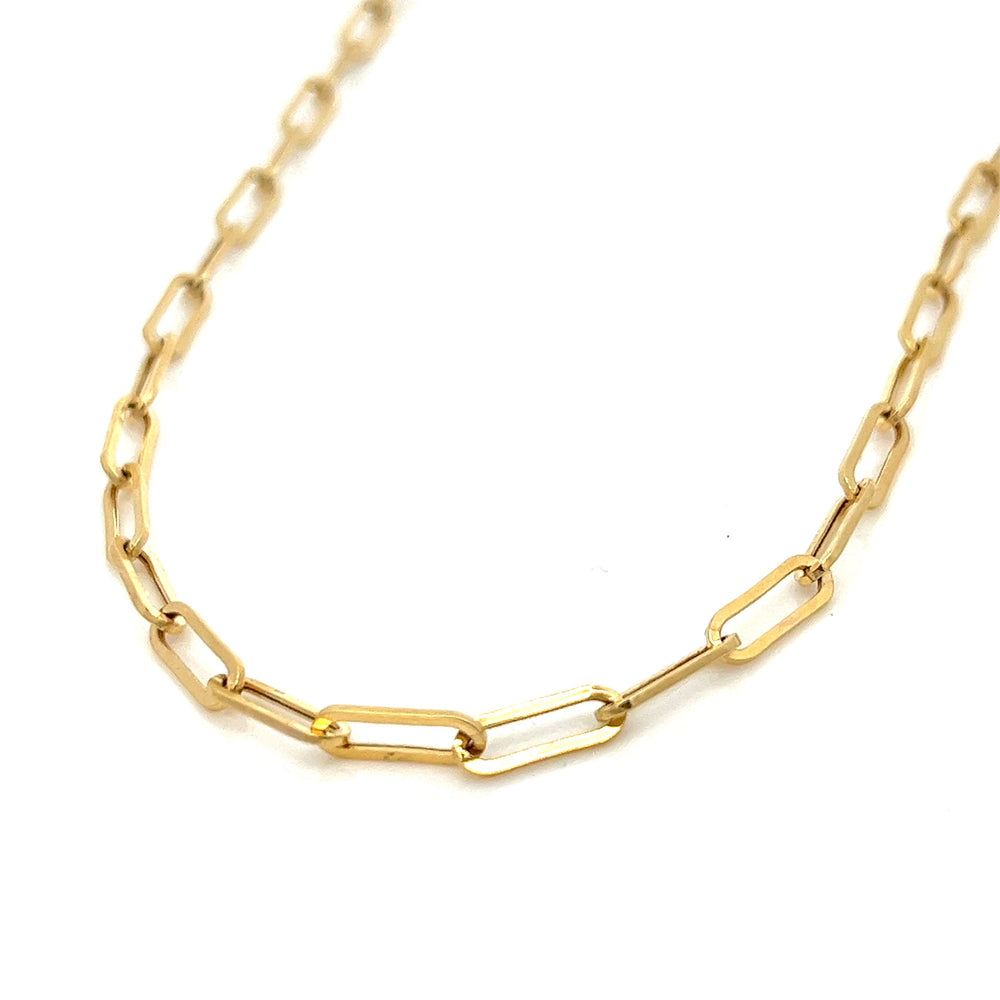 14K solid gold bold paperclip chain necklace - valentshop.com