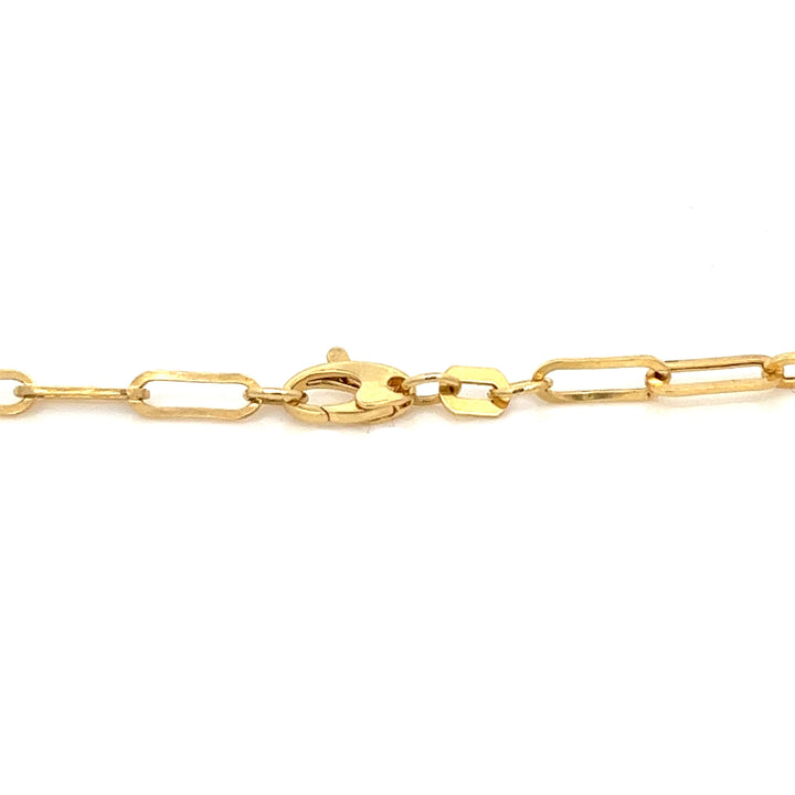 14K solid gold bold paperclip chain necklace - valentshop.com