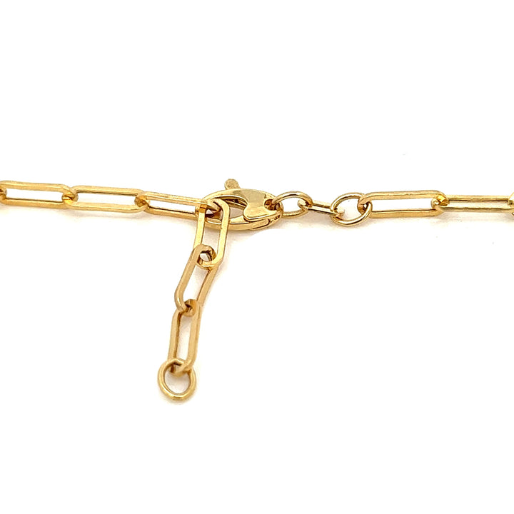 14K solid gold bold paperclip chain necklace - valentshop.com