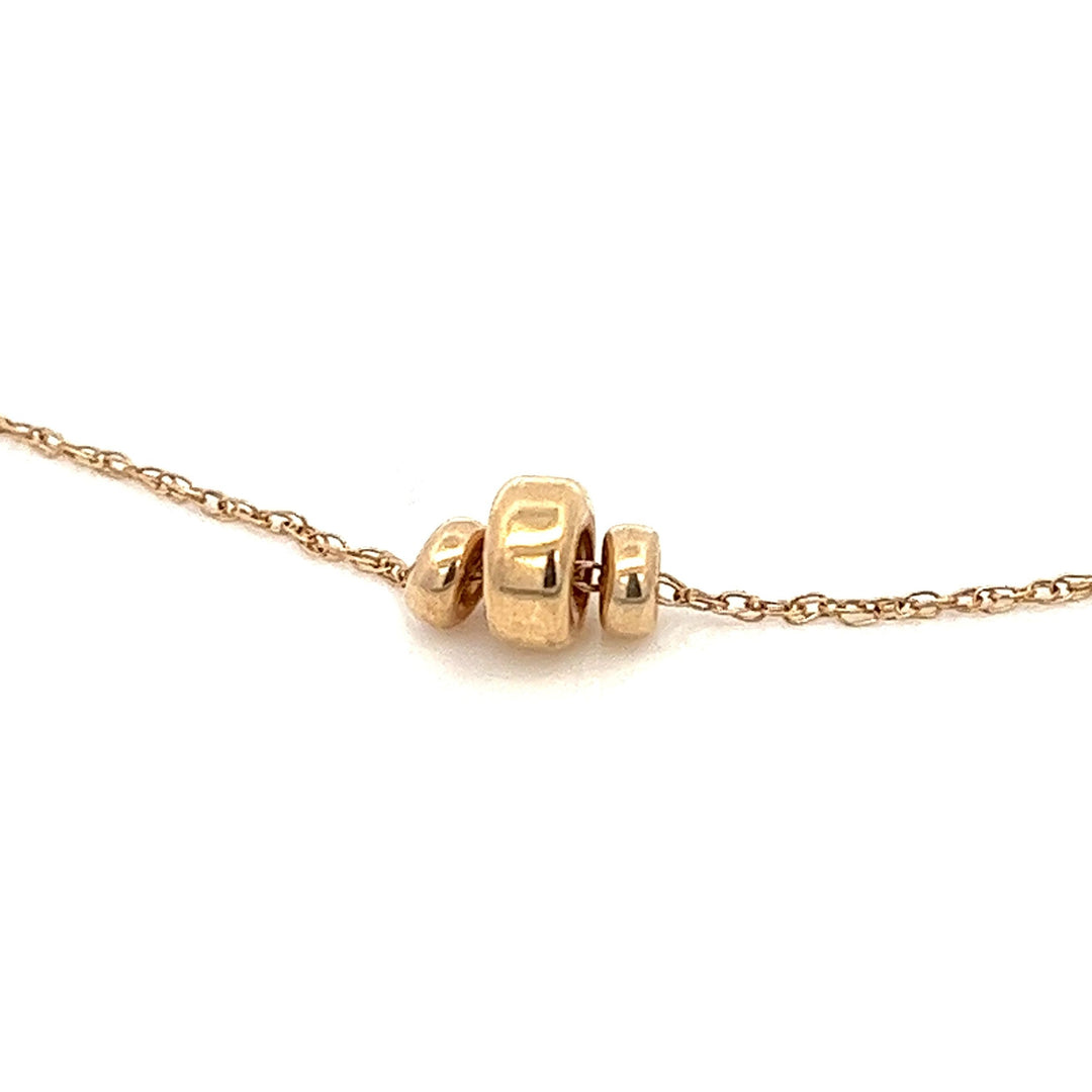 14K solid gold triple saucer floating beads necklace - valentshop.com