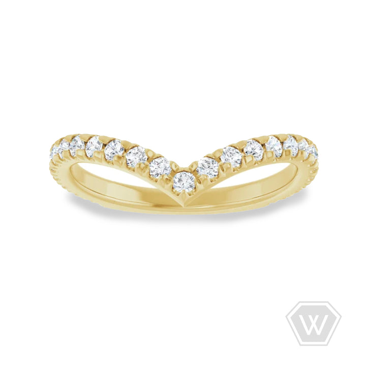 v-shaped round contour diamond band - .38 ctw - valentshop.com