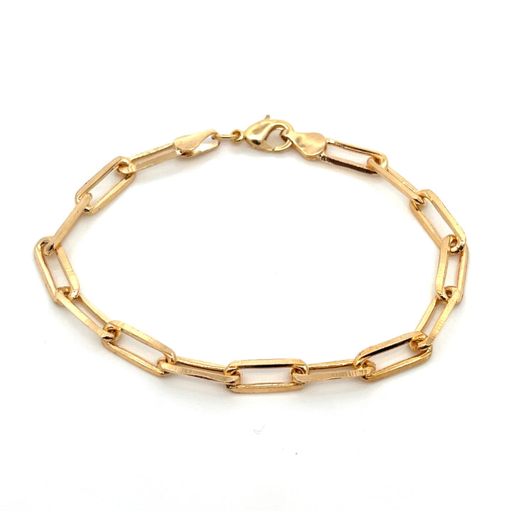 14K-gold-filled bold paperclip chain bracelet - valentshop.com