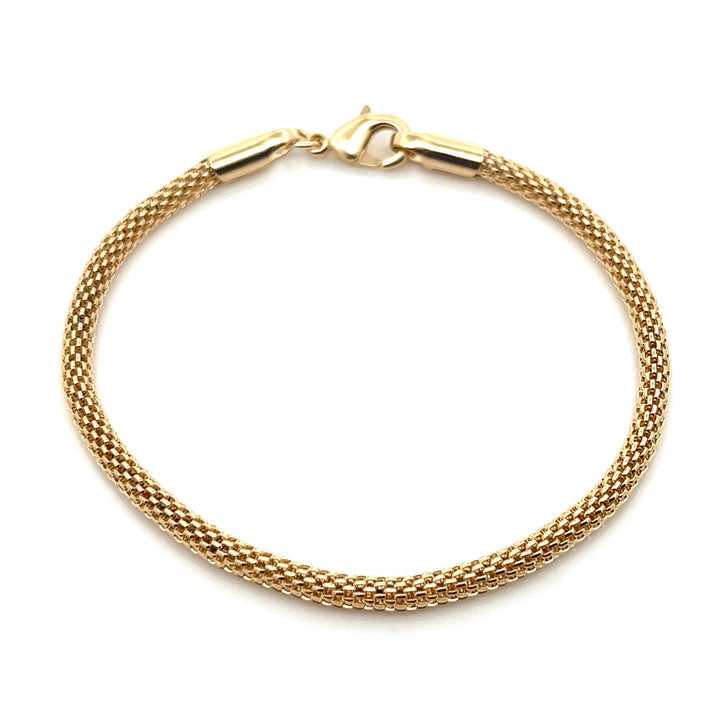 14K-gold-filled tubular mesh chain bracelet - valentshop.com