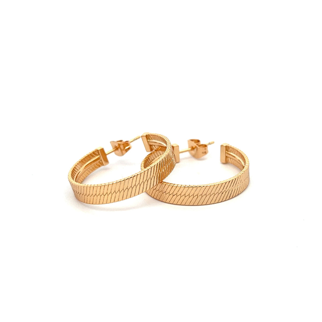 14K-gold-filled herringbone hoops - valentshop.com