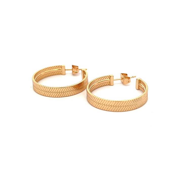 14K-gold-filled herringbone hoops - valentshop.com