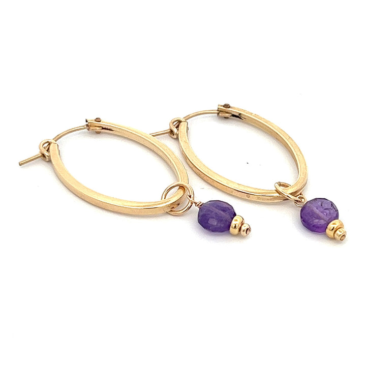 birthstone coin oval hoops - valentshop.com