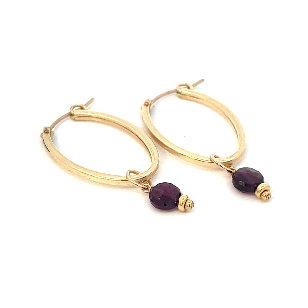 birthstone coin oval hoops - valentshop.com