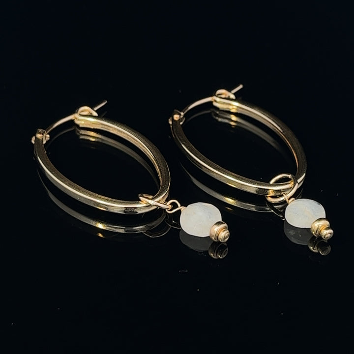 birthstone coin oval hoops - valentshop.com