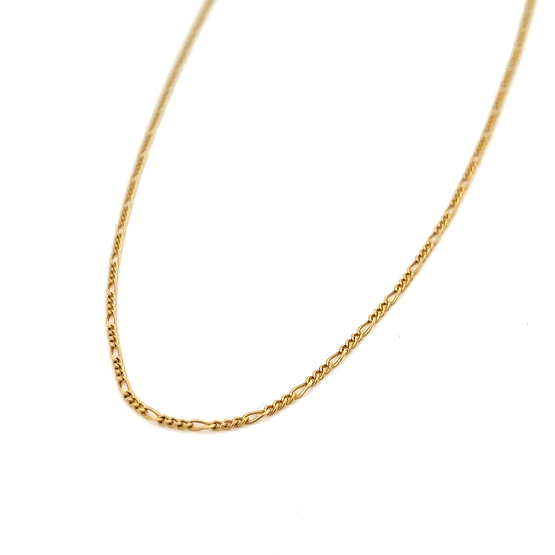 14K solid gold baby figaro chain necklace - valentshop.com