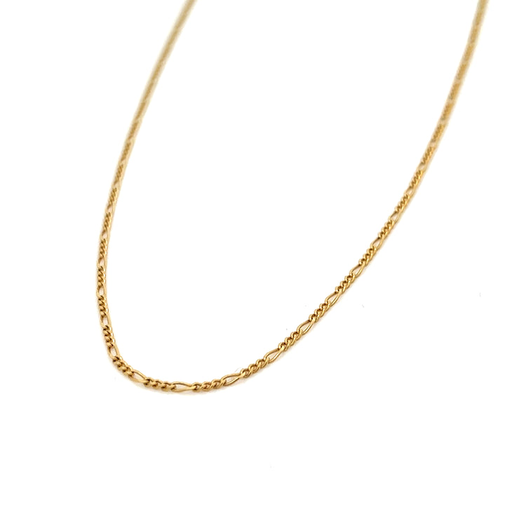 14K solid gold baby figaro chain necklace - valentshop.com