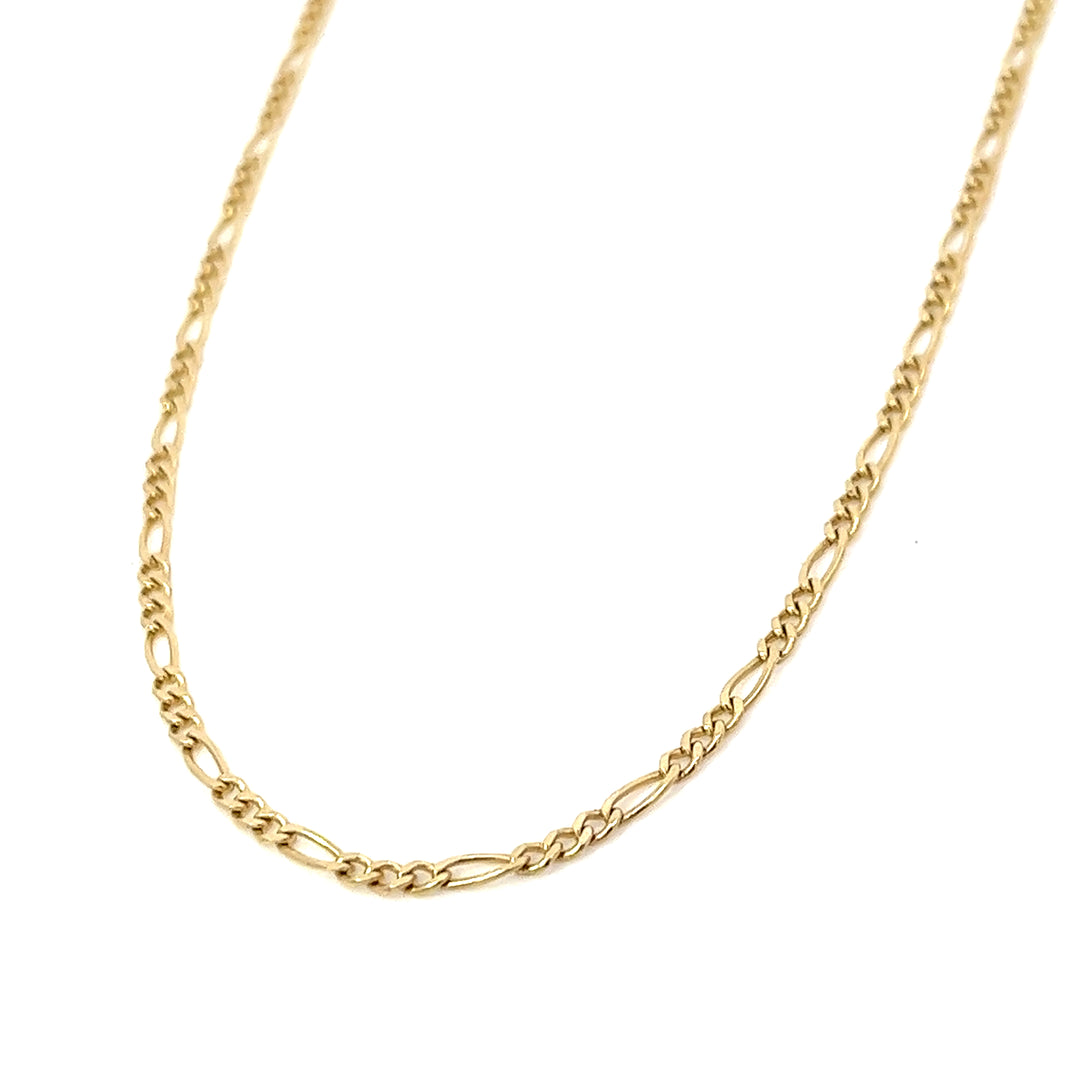 14K solid gold diamond-cut figaro chain necklace - valentshop.com