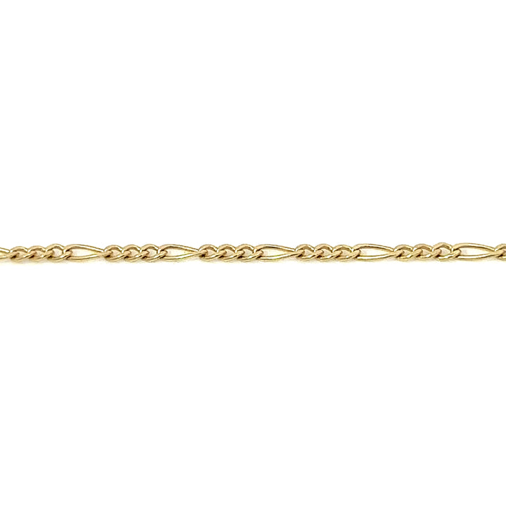 14K solid gold diamond-cut figaro chain necklace - valentshop.com