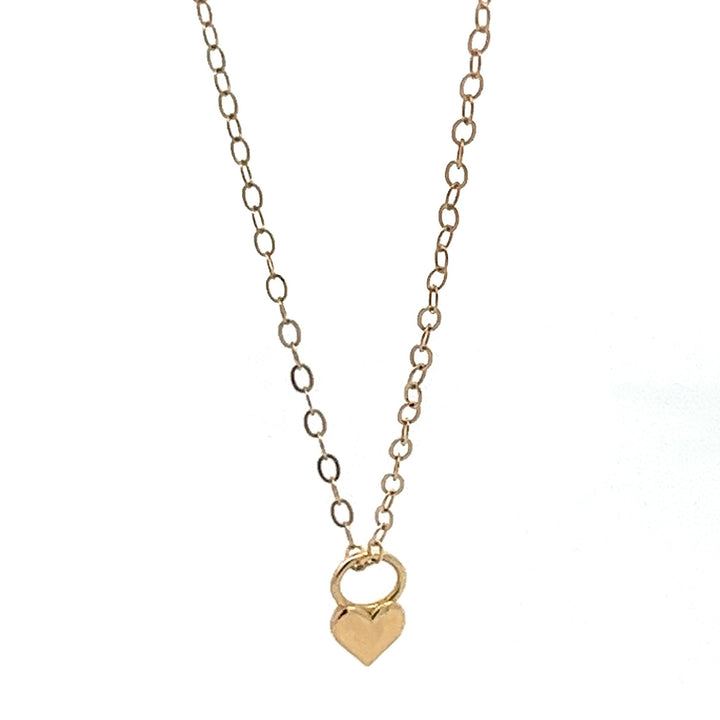 14K solid gold heart lock necklace - valentshop.com