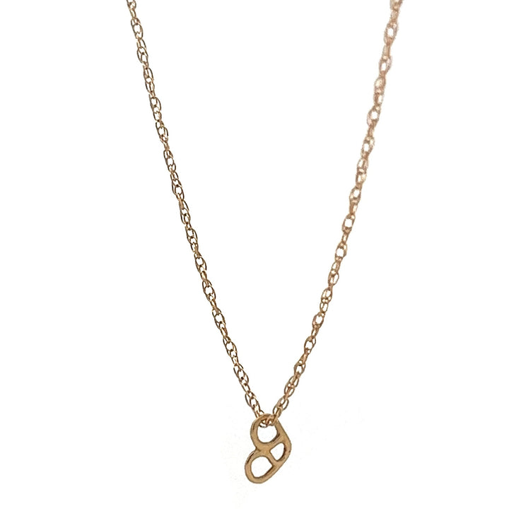 14K solid gold pretzel heart necklace - valentshop.com