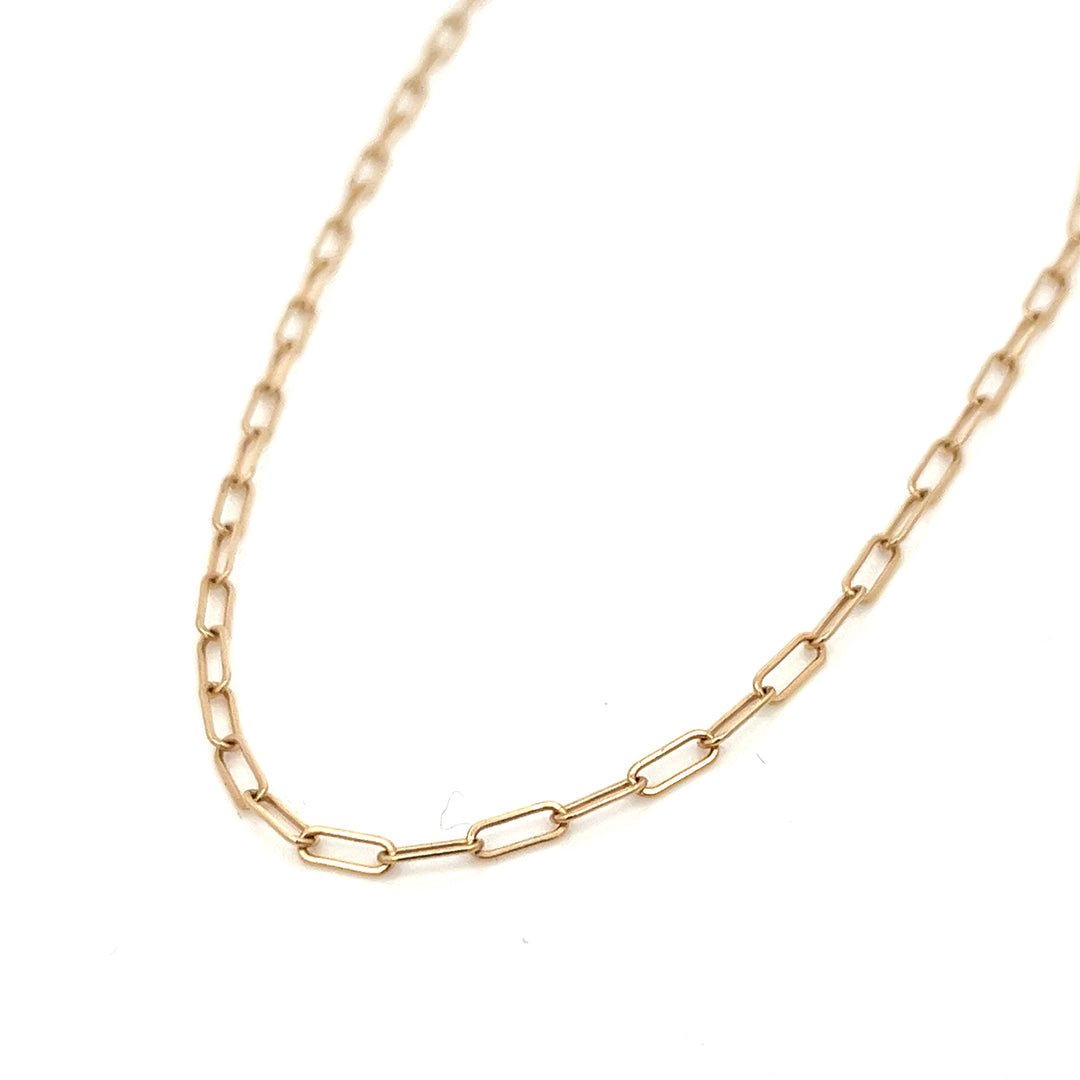 14K solid gold paperclip necklace - valentshop.com