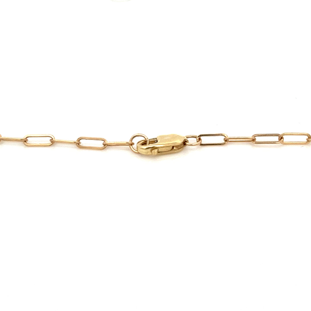 14K solid gold paperclip necklace - valentshop.com