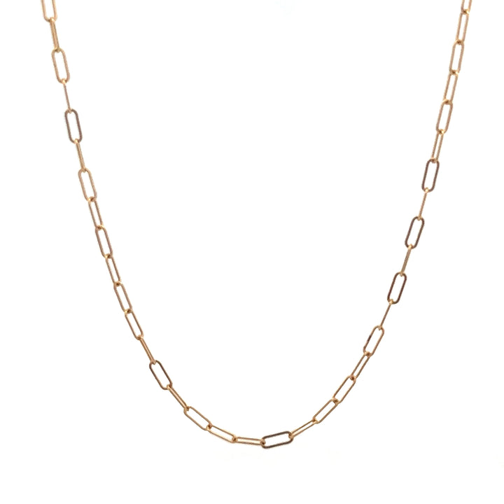 14K solid gold paperclip necklace - valentshop.com