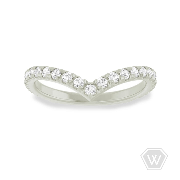 v-shaped round contour diamond band - .38 ctw - valentshop.com