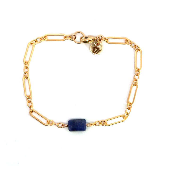 sapphire rounded link bracelet - Valentshop Jewelry