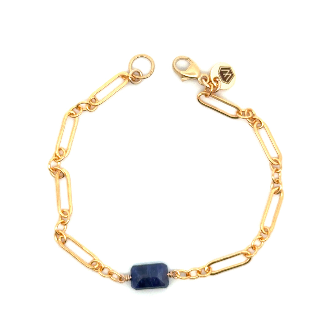 sapphire rounded link bracelet - Valentshop Jewelry