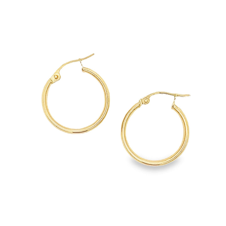 14K solid gold essentials - classic medium hoops - valentshop.com