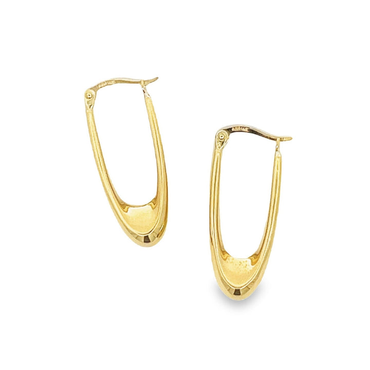 14K solid gold essentials - oval teardrop hoops - valentshop.com