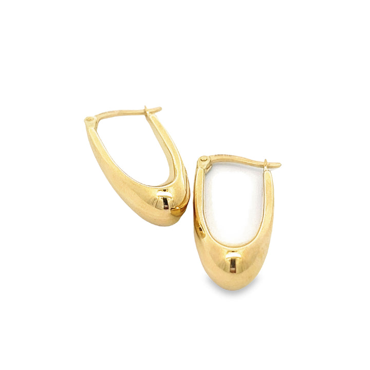 14K solid gold essentials - oval teardrop hoops - valentshop.com