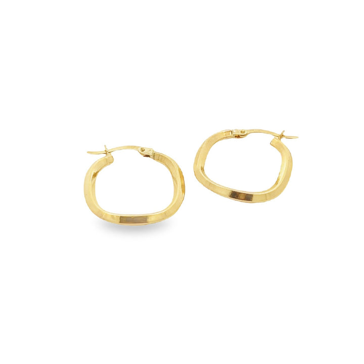 14K solid gold essentials - small knife-edge squared hoops - valentshop.com