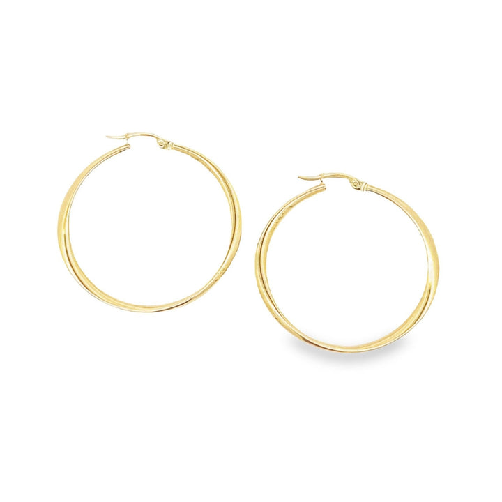 14K solid gold essentials - wavy hoops - valentshop.com