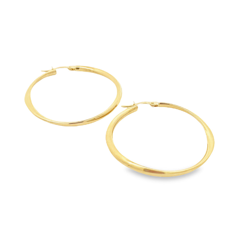 14K solid gold essentials - wavy hoops - valentshop.com