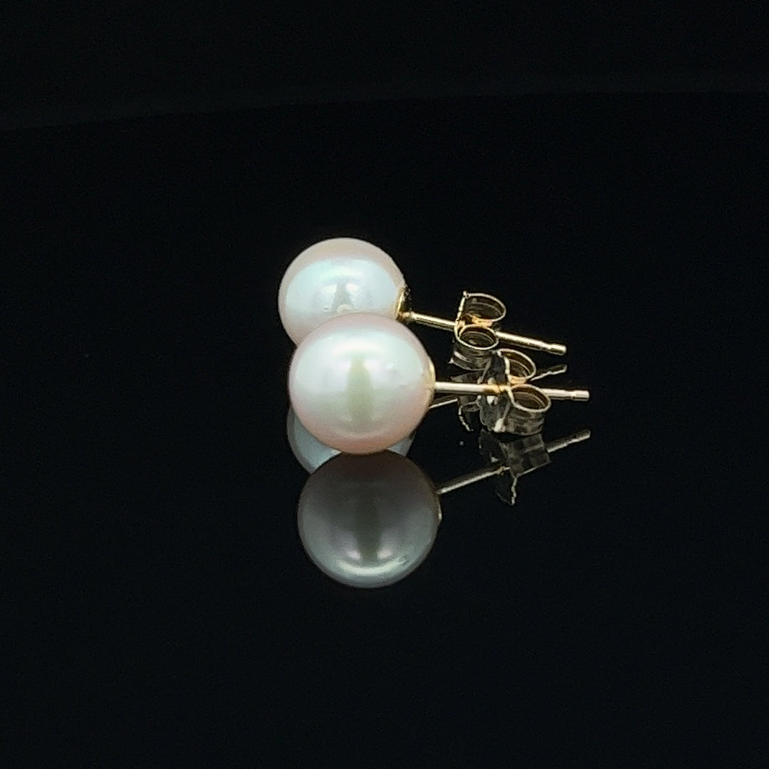 van luna - classic akoya pearl studs - valentshop.com