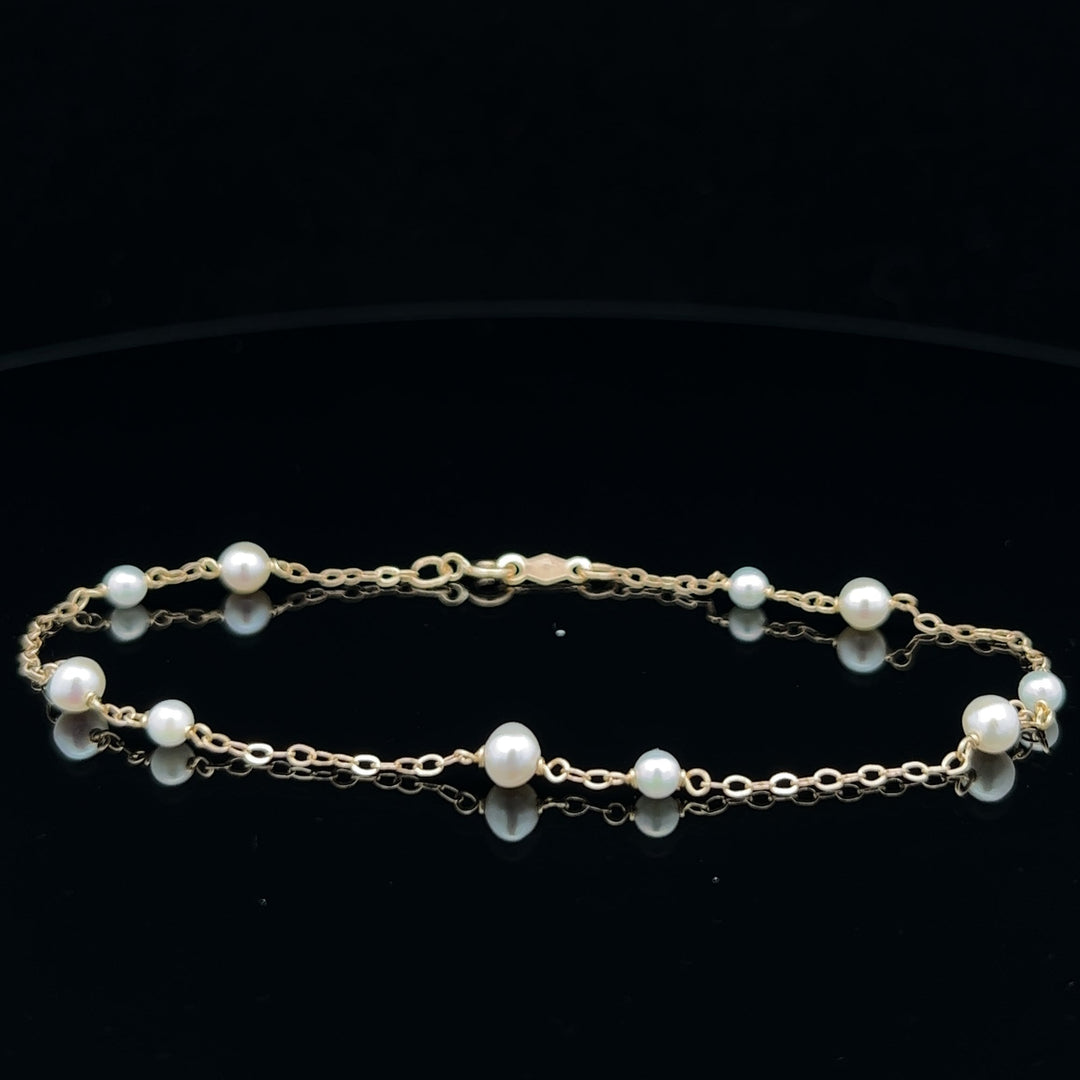 van luna - big & small akoya pearl station bracelet - valentshop.com