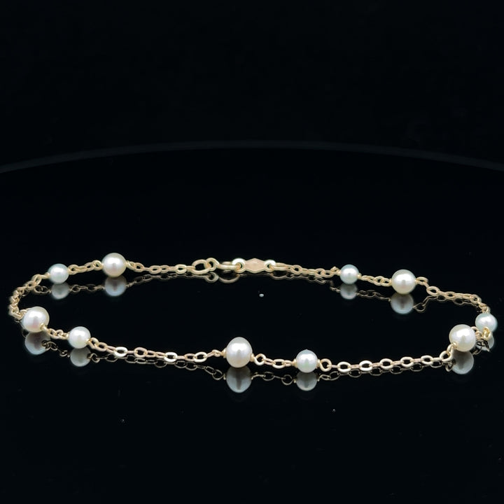 van luna - big & small akoya pearl station bracelet - valentshop.com