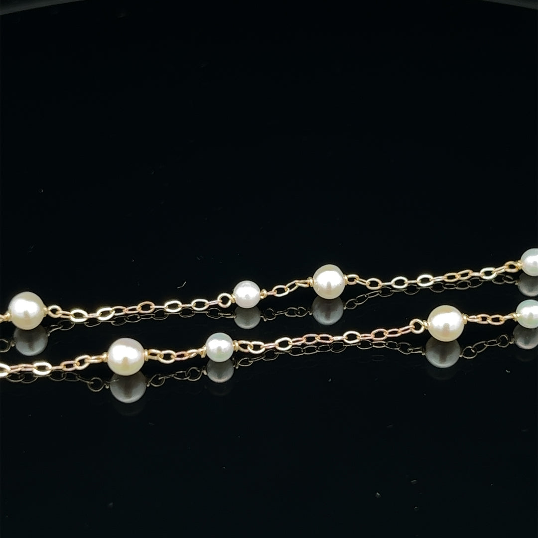 van luna - big & small akoya pearl station bracelet - valentshop.com