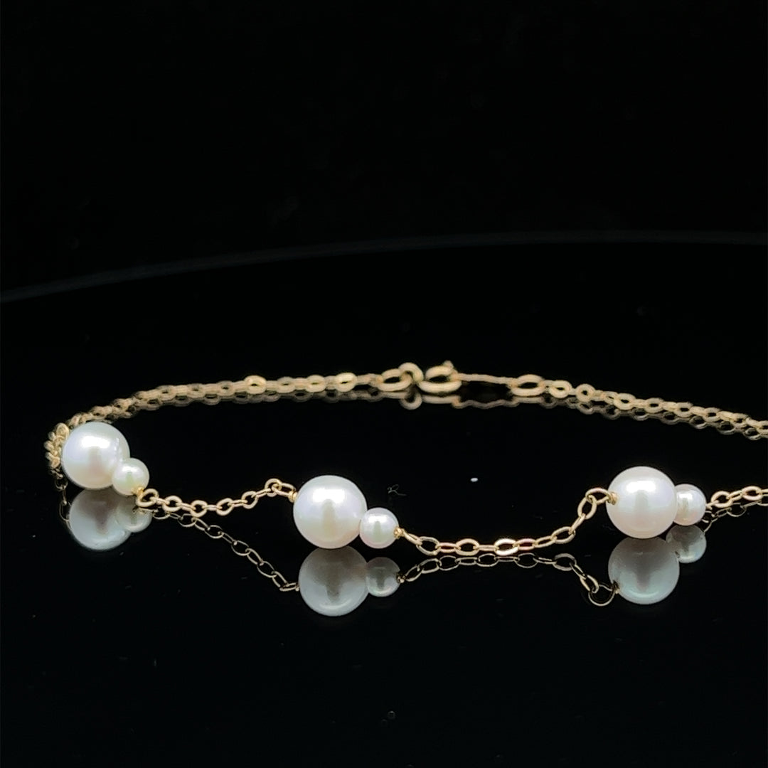 van luna - akoya pearl duet three-station bracelet - valentshop.com