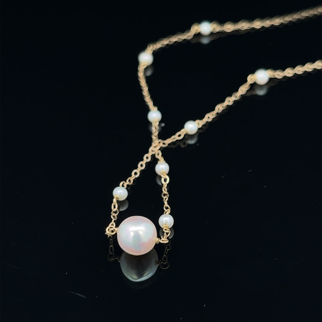 van luna - akoya pearl trapeze necklace - valentshop.com
