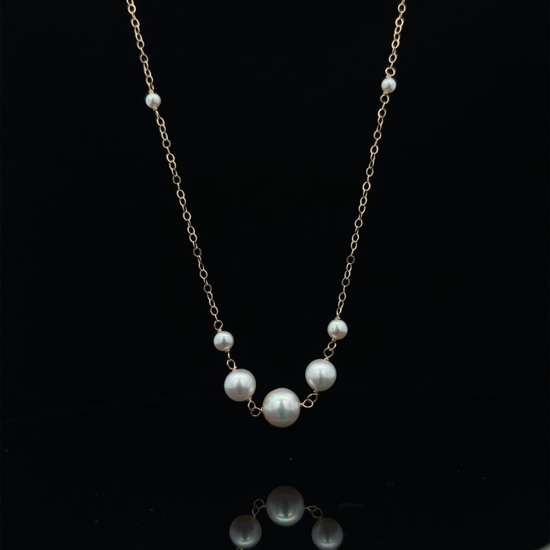 van luna - graduated akoya pearl necklace - valentshop.com
