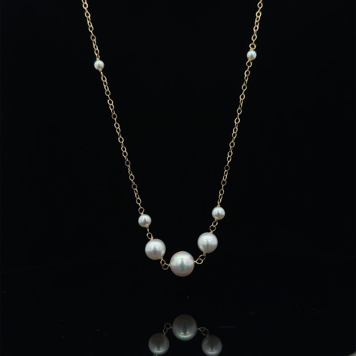 van luna - graduated akoya pearl necklace - valentshop.com